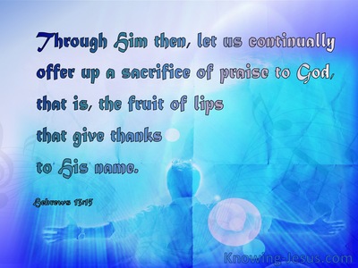 Hebrews 13:15 Sacrifice Of Praise (aqua)